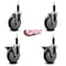 Service Caster 5'' Black Poly Wheel Swivel 1'' Expanding Stem Caster Set 2 Brakes, 4PK SCC-EX20S514-PPUB-BLK-2-PLB-2-1 - alternate 4